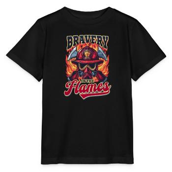 Bravoure d’un pompier forestier dans les flammes - T-shirt bio MINI CREATOR Stanley/Stella Enfant - noir - Devant - Mikhail (115cm)