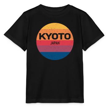 Kyoto Japan Retro Sunset Souvenir - Stanley/Stella Kinder T-Shirt MINI CREATOR  - Schwarz - Vorne - Mikhail (115cm)