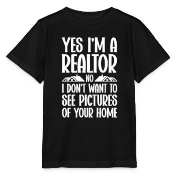 Agent immobilier Courtier immobilier Agent immobilier Agent immobilier - T-shirt bio MINI CREATOR Stanley/Stella Enfant - noir - Devant - Mikhail (115cm)