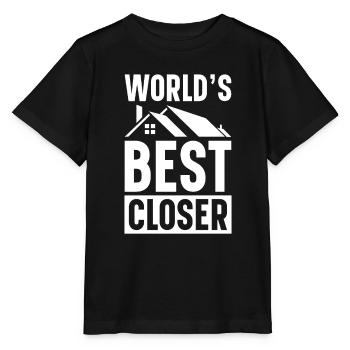 Agent immobilier Courtier immobilier Agent immobilier Agent immobilier - T-shirt bio MINI CREATOR Stanley/Stella Enfant - noir - Devant - Mikhail (115cm)