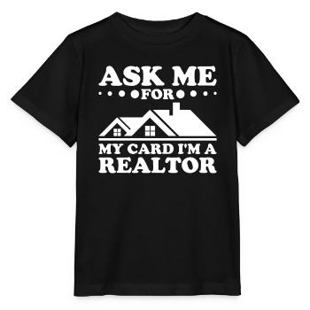 Agent immobilier Courtier immobilier Agent immobilier Agent immobilier - T-shirt bio MINI CREATOR Stanley/Stella Enfant - noir - Devant - Mikhail (115cm)