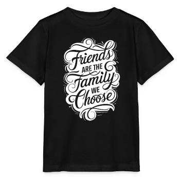 Les amis, c’est la famille que nous choisissons - T-shirt bio MINI CREATOR Stanley/Stella Enfant - noir - Devant - Mikhail (115cm)