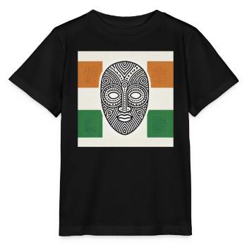 Côte d’Ivoire, Afrique de l’Ouest, Eléphant, Ivoirien - T-shirt bio MINI CREATOR Stanley/Stella Enfant - noir - Devant - Mikhail (115cm)