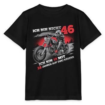 Ich bin nicht 46 Motorradfahrer Biker 46. - Stanley/Stella Kinder T-Shirt MINI CREATOR  - Schwarz - Vorne - Mikhail (115cm)