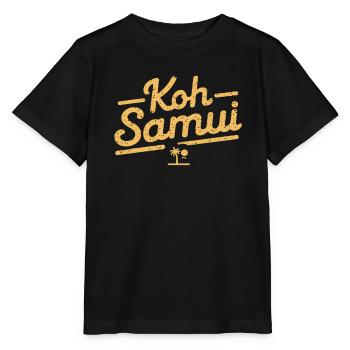 Palmiers de vacances sur l’île de Koh Samui - T-shirt bio MINI CREATOR Stanley/Stella Enfant - noir - Devant - Mikhail (115cm)