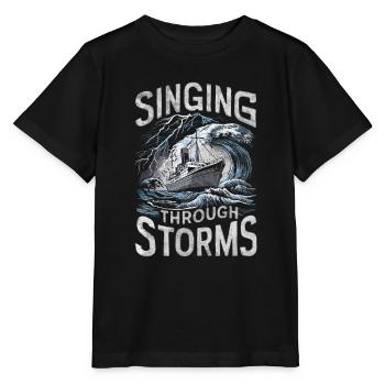 Sailors Sea Shanty Singing Ship Adventures - Stanley/Stella MINI CREATOR Kids’ T-Shirt - black - Front - Mikhail (115cm)