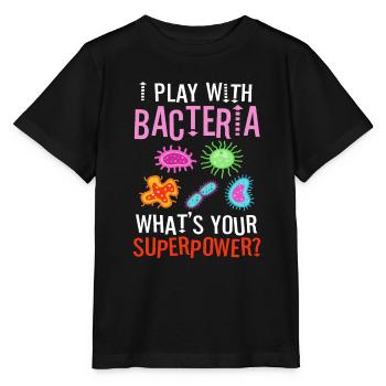 Je joue avec les bactéries - T-shirt bio MINI CREATOR Stanley/Stella Enfant - noir - Devant - Mikhail (115cm)