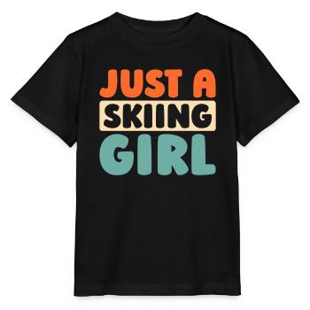 Skiing Après Ski Just A Skiing Girl - Stanley/Stella MINI CREATOR Kids’ T-Shirt - black - Front - Mikhail (115cm)
