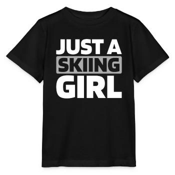 Skiing Après Ski Just A Skiing Girl - Stanley/Stella MINI CREATOR Kids’ T-Shirt - black - Front - Mikhail (115cm)