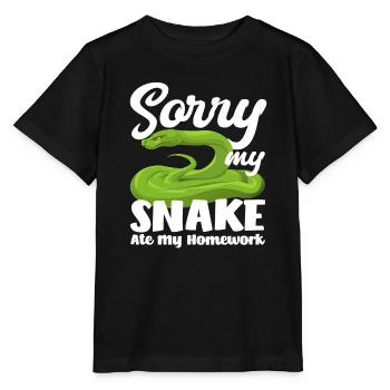 Snake Homework - Stanley/Stella MINI CREATOR Kids’ T-Shirt - black - Front - Mikhail (115cm)