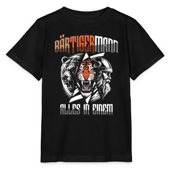 Bärtigermann alles in einem Wikinger - Stanley/Stella Kinder T-Shirt MINI CREATOR  - Schwarz - Vorne - Mikhail (115cm)