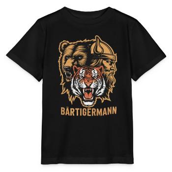 Bärtigermann alles in einem Wikinger - Stanley/Stella Kinder T-Shirt MINI CREATOR  - Schwarz - Vorne - Mikhail (115cm)