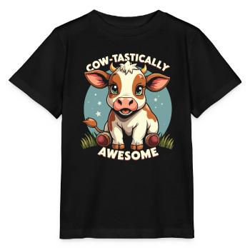 Cows Moo Cow Moo Cattle Dairy Cow Dairy Farmer - Stanley/Stella MINI CREATOR Kids’ T-Shirt - black - Front - Mikhail (115cm)