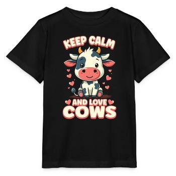 Vaches Moo Vache Moo Bovins Vache laitière Fermier - T-shirt bio MINI CREATOR Stanley/Stella Enfant - noir - Devant - Mikhail (115cm)