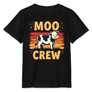Cows Moo Cow Moo Cattle Dairy Cow Dairy Farmer - Stanley/Stella MINI CREATOR Kids’ T-Shirt - black - Front - Mikhail (115cm)