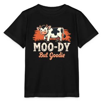 Cows Moo Cow Moo Cattle Dairy Cow Dairy Farmer - Stanley/Stella MINI CREATOR Kids’ T-Shirt - black - Front - Mikhail (115cm)