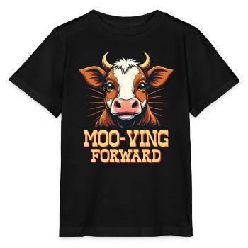 Cows Moo Cow Moo Cattle Dairy Cow Dairy Farmer - Stanley/Stella MINI CREATOR Kids’ T-Shirt - black - Front - Mikhail (115cm)