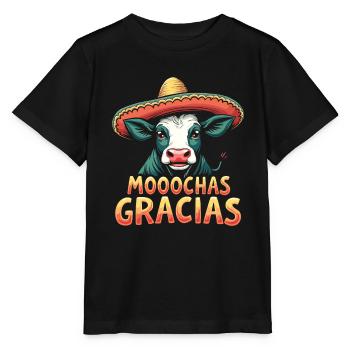 Cows Moo Cow Moo Cattle Dairy Cow Dairy Farmer - Stanley/Stella MINI CREATOR Kids’ T-Shirt - black - Front - Mikhail (115cm)