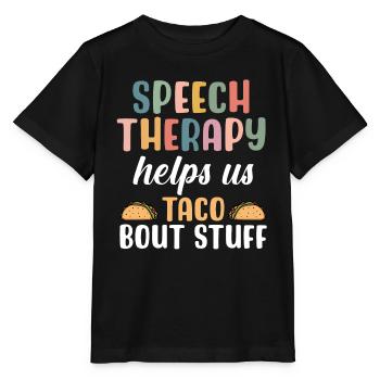 Sprachtherapie hilft uns bei Taco Bout Stuff - Stanley/Stella Kinder T-Shirt MINI CREATOR  - Schwarz - Vorne - Mikhail (115cm)