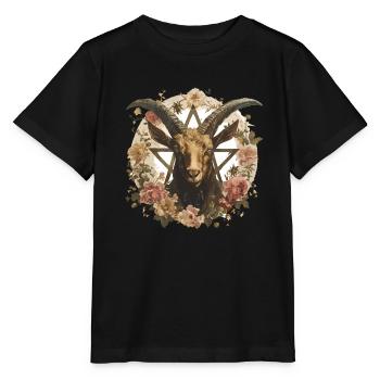 Ziege Luzifer Okkult Teufel Satan für Heavy Metal - Stanley/Stella Kinder T-Shirt MINI CREATOR  - Schwarz - Vorne - Mikhail (115cm)