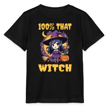 Costume de sorcière d’Halloween Balai de sorcière - T-shirt bio MINI CREATOR Stanley/Stella Enfant - noir - Devant - Mikhail (115cm)