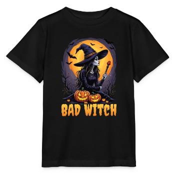 Costume de sorcière d’Halloween Balai de sorcière - T-shirt bio MINI CREATOR Stanley/Stella Enfant - noir - Devant - Mikhail (115cm)