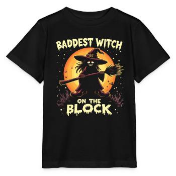 Costume de sorcière d’Halloween Balai de sorcière - T-shirt bio MINI CREATOR Stanley/Stella Enfant - noir - Devant - Mikhail (115cm)