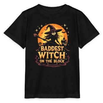Costume de sorcière d’Halloween Balai de sorcière - T-shirt bio MINI CREATOR Stanley/Stella Enfant - noir - Devant - Mikhail (115cm)