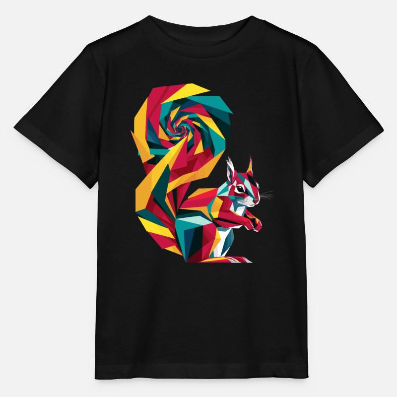 Graphique géométrique coloré d’animal de la ferme - T-shirt bio MINI CREATOR Stanley/Stella Enfant - noir