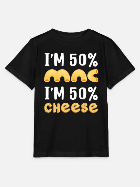Ich bin 50% Mac und 50% Cheese - Stanley/Stella Kinder T-Shirt MINI CREATOR - Schwarz