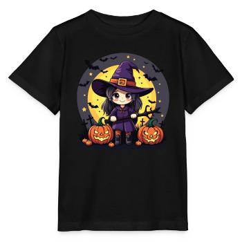 Costume de sorcière d’Halloween Balai de sorcière - T-shirt bio MINI CREATOR Stanley/Stella Enfant - noir - Devant - Mikhail (115cm)