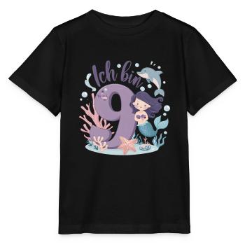 9. Geburtstag Mädchen 9 Jahre Meerjungfrau Party - Stanley/Stella Kinder T-Shirt MINI CREATOR  - Schwarz - Vorne - Mikhail (115cm)