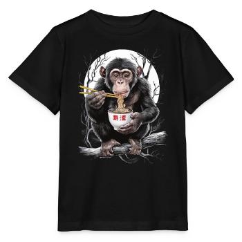 Schimpanse - Stanley/Stella Kinder T-Shirt MINI CREATOR  - Schwarz - Vorne - Mikhail (115cm)