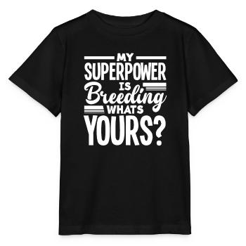 Meine Superkraft Ist Züchten Highland Kuh - Stanley/Stella Kinder T-Shirt MINI CREATOR  - Schwarz - Vorne - Mikhail (115cm)