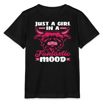 Einfach Ein Mädchen In Fantastischer Stimmung - Stanley/Stella Kinder T-Shirt MINI CREATOR  - Schwarz - Vorne - Mikhail (115cm)