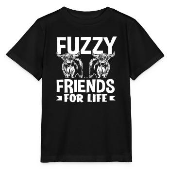 Flauschige Freunde Für Immer Highland Kuh - Stanley/Stella Kinder T-Shirt MINI CREATOR  - Schwarz - Vorne - Mikhail (115cm)