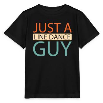 Line Dance Just A Line Dance Guy - Stanley/Stella Kinder T-Shirt MINI CREATOR  - Schwarz - Vorne - Mikhail (115cm)