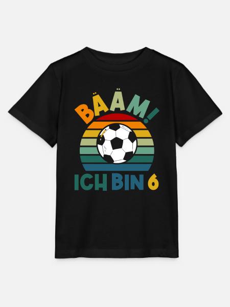 6. Geburtstag 6 Jahre Fußball Fußballspieler - Stanley/Stella Kinder T-Shirt MINI CREATOR - Schwarz