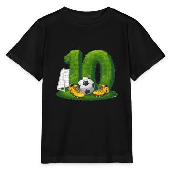 10. Geburtstag 10 Jahre Fußball Fußballspieler - Stanley/Stella Kinder T-Shirt MINI CREATOR  - Schwarz - Vorne - Mikhail (115cm)