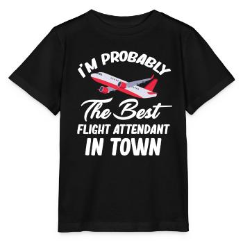 Je suis probablement la meilleure hôtesse de l’air - T-shirt bio MINI CREATOR Stanley/Stella Enfant - noir - Devant - Mikhail (115cm)
