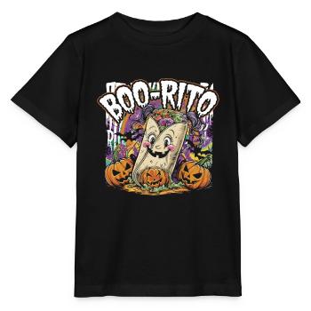 Boo-Rito Burrito d’Halloween Citrouille fantôme mignonne - T-shirt bio MINI CREATOR Stanley/Stella Enfant - noir - Devant - Mikhail (115cm)