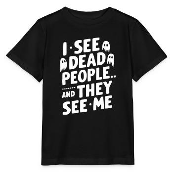 Appât fantôme Halloween Parapsychologie Paranormal - T-shirt bio MINI CREATOR Stanley/Stella Enfant - noir - Devant - Mikhail (115cm)