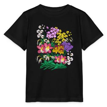 Orchideen Blumen Pflanzen Geschenk Orchidee - Stanley/Stella Kinder T-Shirt MINI CREATOR  - Schwarz - Vorne - Mikhail (115cm)