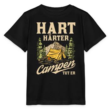 Tent Camping Camping - Stanley/Stella MINI CREATOR Kids’ T-Shirt - black - Front - Mikhail (115cm)
