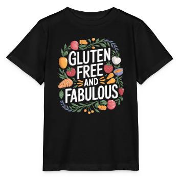 Sans gluten et fabuleux – vivre sans gluten - T-shirt bio MINI CREATOR Stanley/Stella Enfant - noir - Devant - Mikhail (115cm)