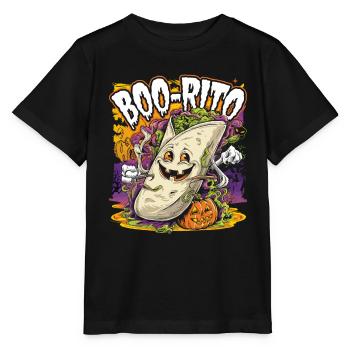 Boo-Rito Burrito d’Halloween Citrouille fantôme mignonne - T-shirt bio MINI CREATOR Stanley/Stella Enfant - noir - Devant - Mikhail (115cm)
