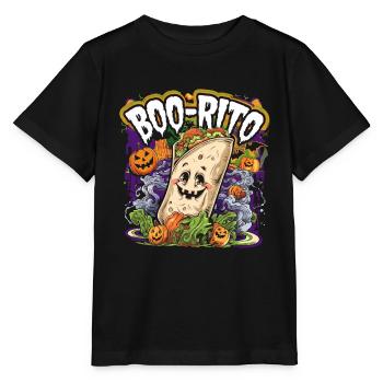 Boo-Rito Burrito d’Halloween Citrouille fantôme mignonne - T-shirt bio MINI CREATOR Stanley/Stella Enfant - noir - Devant - Mikhail (115cm)