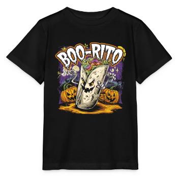 Boo-Rito Burrito d’Halloween Citrouille fantôme mignonne - T-shirt bio MINI CREATOR Stanley/Stella Enfant - noir - Devant - Mikhail (115cm)