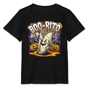 Boo-Rito Burrito d’Halloween Citrouille fantôme mignonne - T-shirt bio MINI CREATOR Stanley/Stella Enfant - noir - Devant - Mikhail (115cm)