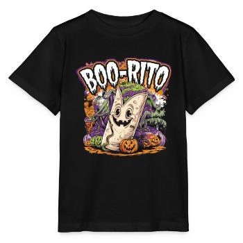 Boo-Rito Burrito d’Halloween Citrouille fantôme mignonne - T-shirt bio MINI CREATOR Stanley/Stella Enfant - noir - Devant - Mikhail (115cm)